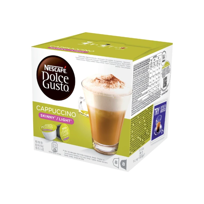 Koffiecups Dolce Gusto cappuccino light 16 stuks voor 8 kopjes