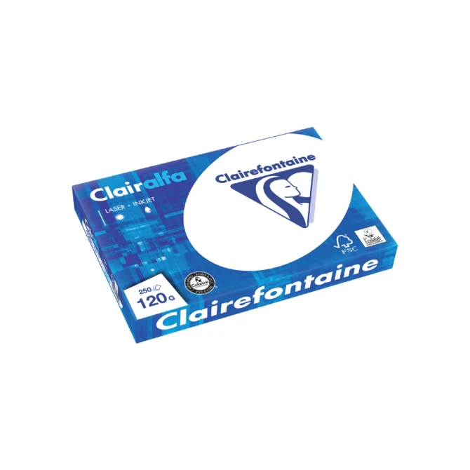 Kopieerpapier Clairefontaine Clairalfa A4 120gr wit 250 vel