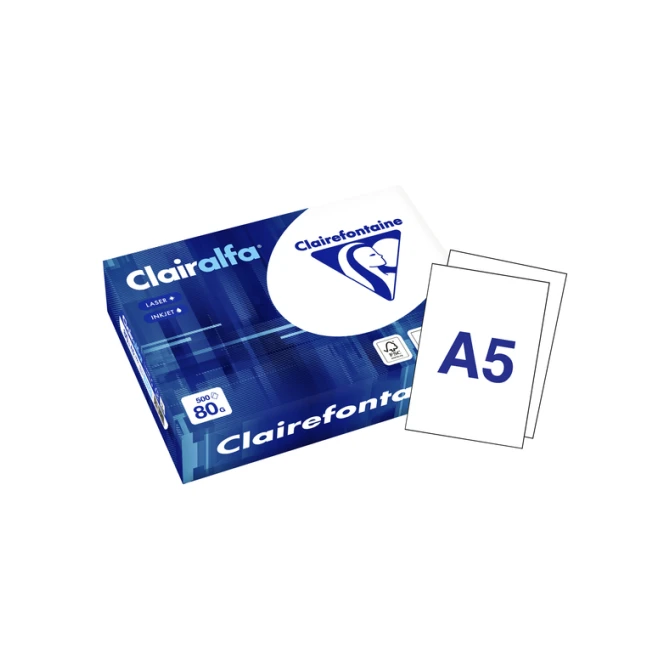 Kopieerpapier Clairefontaine Clairalfa A5 80gr wit 500 vel