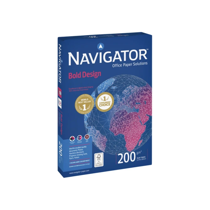 Kopieerpapier Navigator Bold Design A4 200gr wit 150 vel