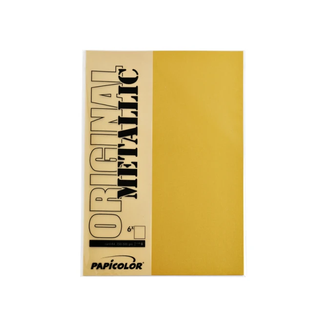 Kopieerpapier Papicolor A4 120gr 6 vel metallic goud