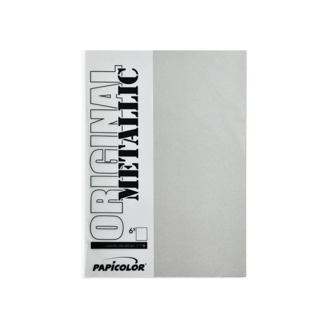 Kopieerpapier Papicolor A4 120gr 6 vel metallic zilver
