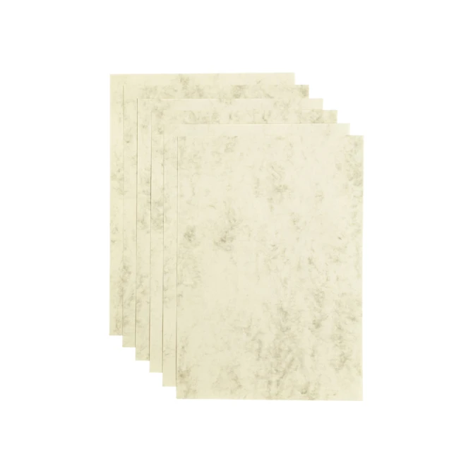 Kopieerpapier Papicolor A4 200gr 6 vel marble ivoor