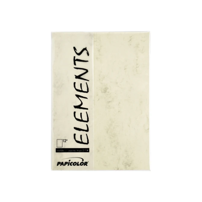 Kopieerpapier Papicolor A4 200gr 6 vel marble ivoor