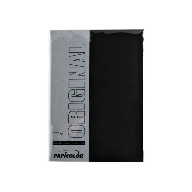 Kopieerpapier Papicolor A4 200gr 6 vel ravenzwart