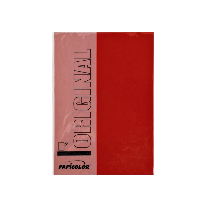 Kopieerpapier Papicolor A4 200gr 6 vel rood