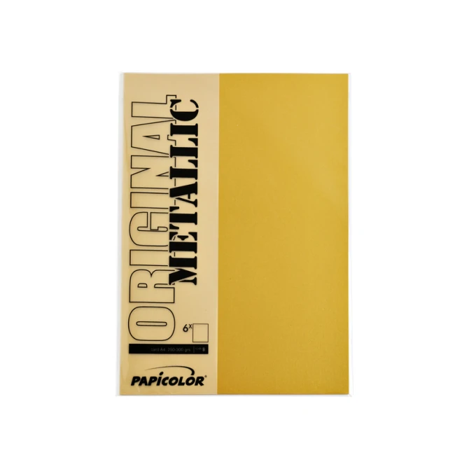 Kopieerpapier Papicolor A4 300gr 3 vel metallic goud