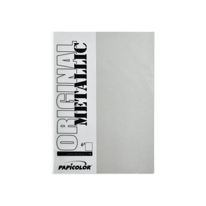 Kopieerpapier Papicolor A4 300gr 3 vel metallic zilver