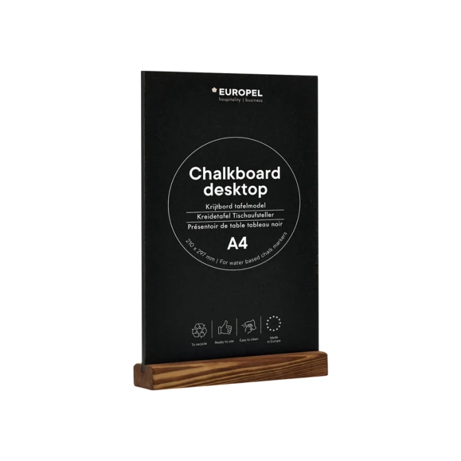 Krijtbord Europel tafelmodel A4 staand natural