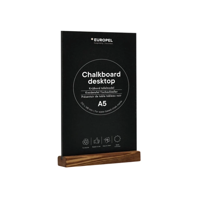 Krijtbord Europel tafelmodel A5 staand natural