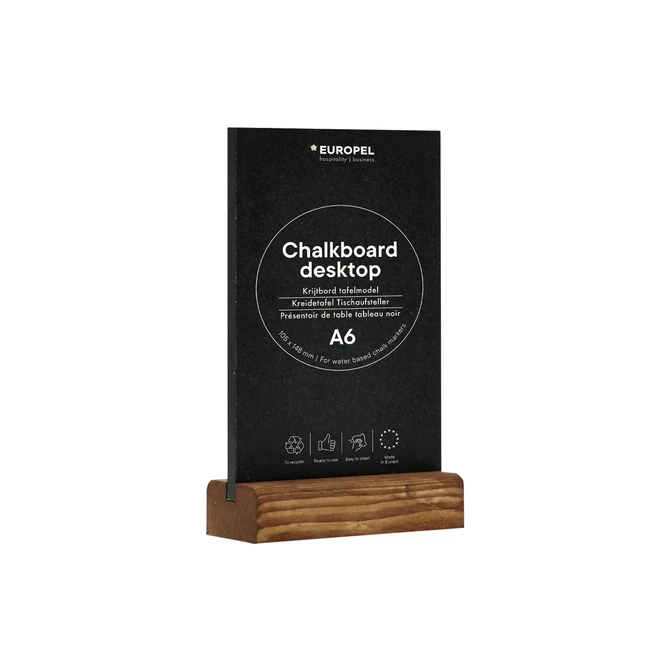 Krijtbord Europel tafelmodel A6 staand natural