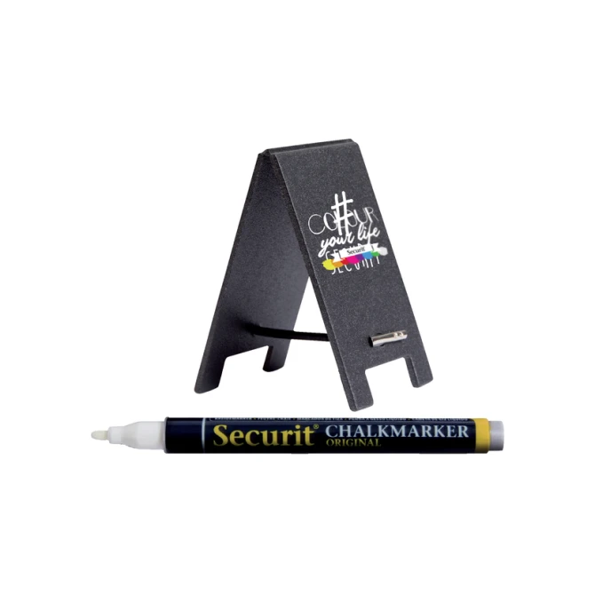 Krijtbord securit mini tafel set 5 stuks zwart