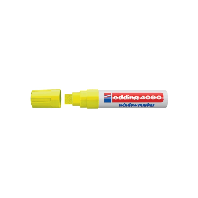 Krijtstift edding 4090 window schuin 4-15mm neon geel blister à 1 stuk