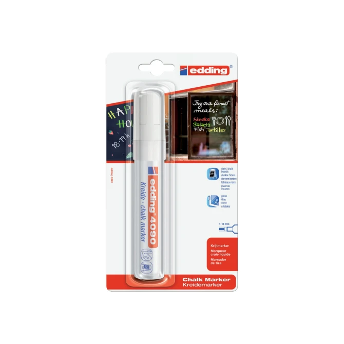 Krijtstift edding 4090 window schuin 4-15mm wit bister à 1 stuk