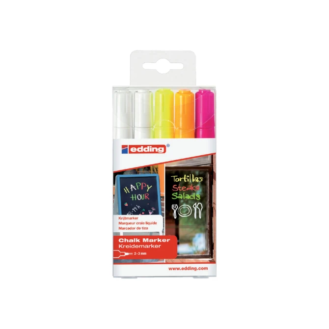 Krijtstift edding 4095 rond 2-3mm assorti blister à 5 stuks