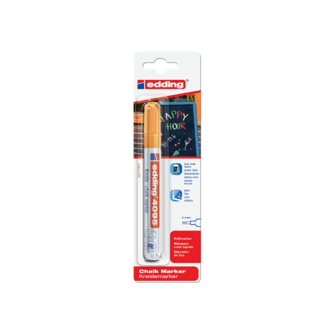 Krijtstift edding 4095 rond 2-3mm oranje blister à 1 stuk