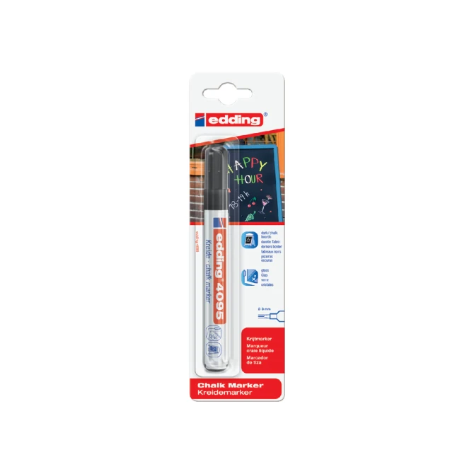 Krijtstift edding 4095 rond 2-3mm zwart blister à 1 stuk