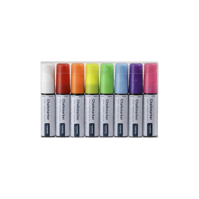 Krijtstift Europel 15mm assorti etui 8 stuks