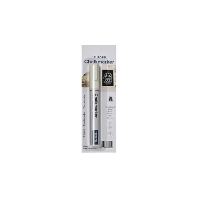 Krijtstift Europel 6mm wit blister 1 stuk
