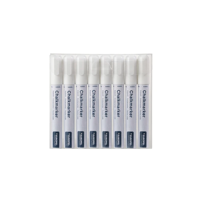 Krijtstift Europel 6mm wit etui 8 stuks