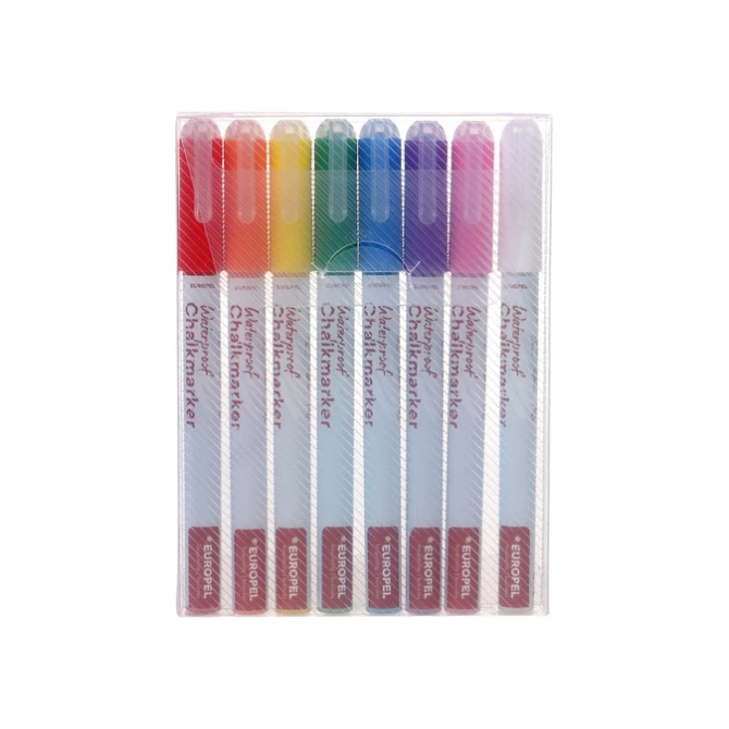 Krijtstift Europel watervast 1-3mm assorti etui 8 stuks