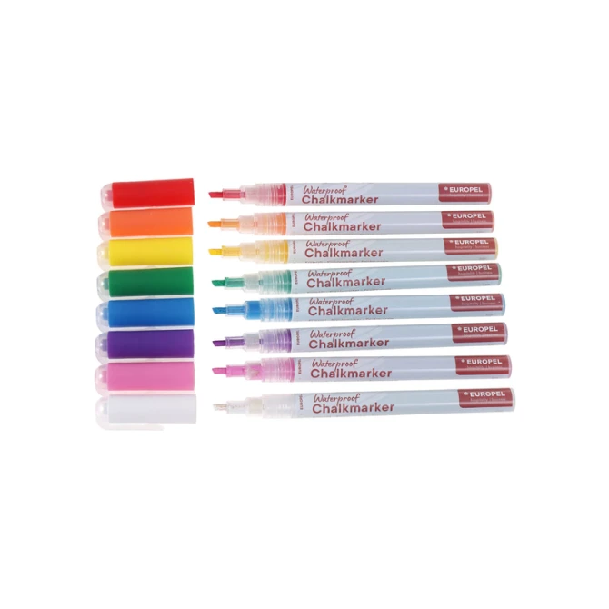 Krijtstift Europel watervast 1-3mm assorti etui 8 stuks