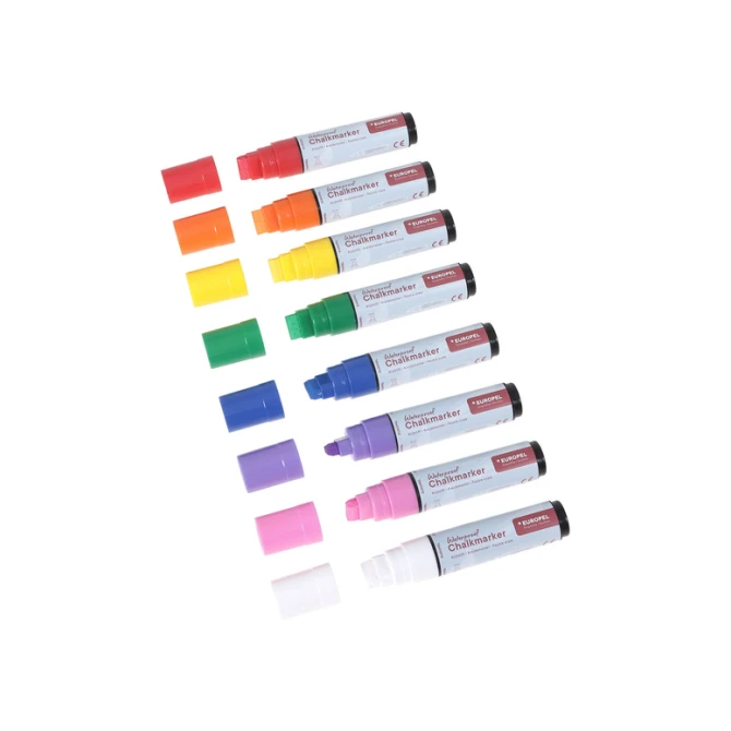 Krijtstift Europel watervast 15mm assorti etui 8 stuks