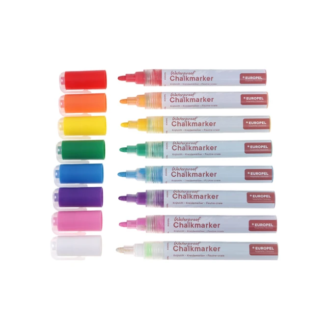 Krijtstift Europel watervast 3-6mm assorti etui 8 stuks