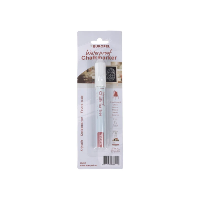 Krijtstift Europel watervast 3-6mm wit blister 1 stuk