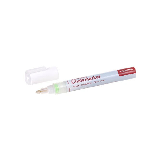 Krijtstift Europel watervast 3-6mm wit blister 1 stuk
