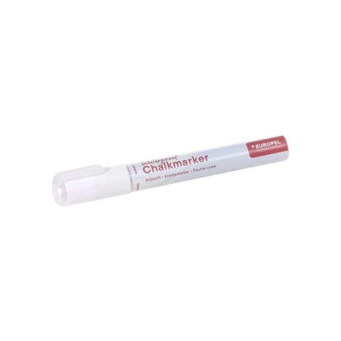 Krijtstift Europel watervast 3-6mm wit blister 1 stuk