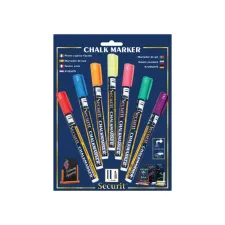 Krijtstift Securit SMA-100 rond ass 1-2mm blister à 7 stuks