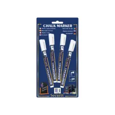 Krijtstift Securit SMA-100 rond wit 1-2mm blister à 4 stuks