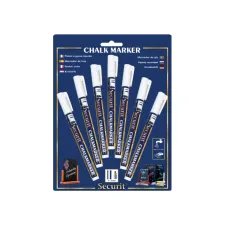 Krijtstift Securit SMA-100 rond wit 1-2mm blister à 7 stuks