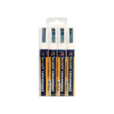 Krijtstift Securit SMA-510 schuin wit 2-6mm blister à 4 stuks
