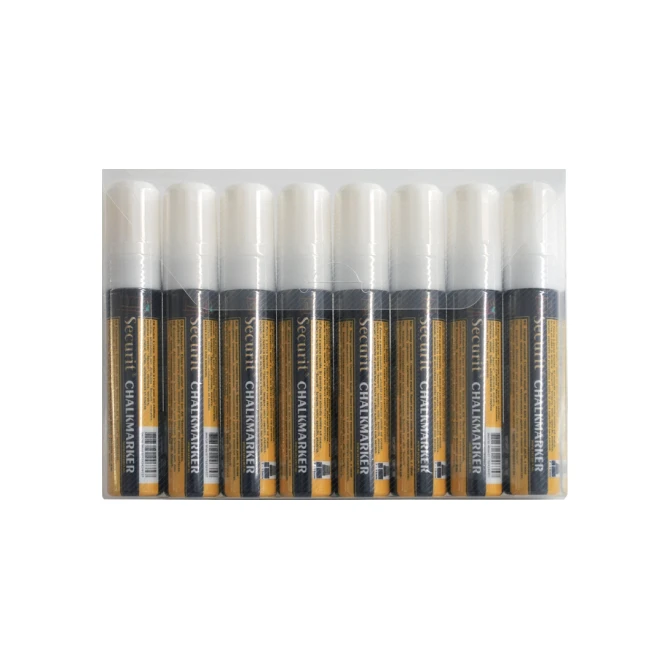 Krijtstift Securit SMA-720 blok wit 7-15mm blister à 8 stuks