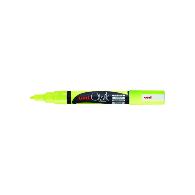 Krijtstift Uni-ball chalk rond 0.9-1.3mm  fluor geel