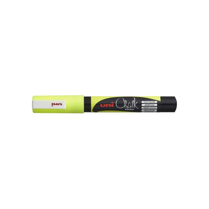 Krijtstift Uni-ball chalk rond 0.9-1.3mm  fluor geel