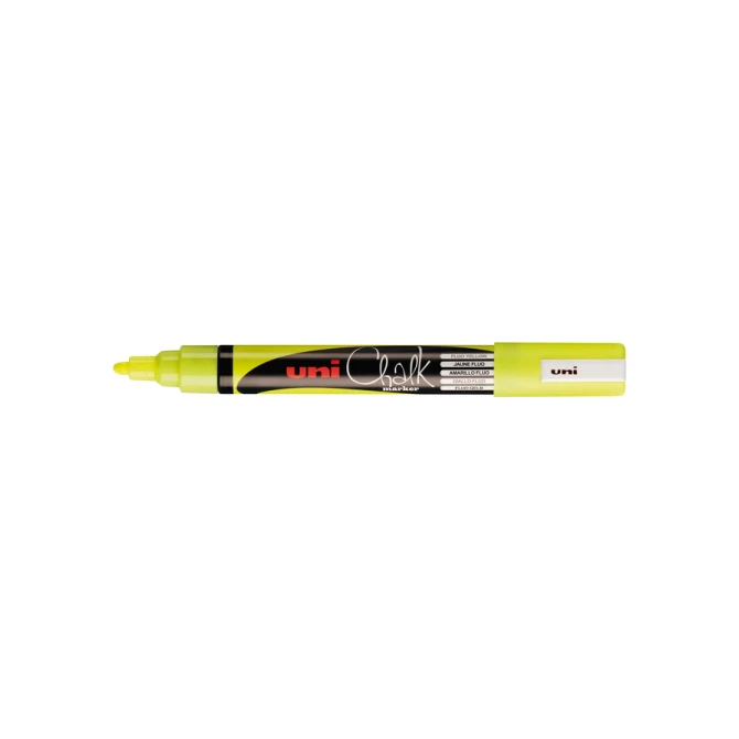 Krijtstift Uni-ball chalk rond 1.8-2.5mm fluor geel