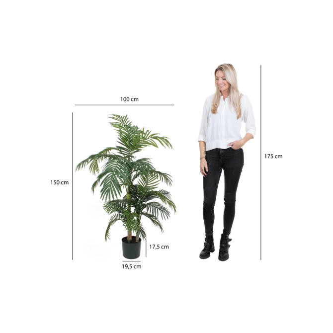 Kunstplant Mica Areca palm in plastic pot 150x100cm