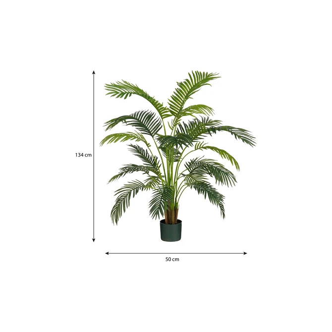 Kunstplant Mica Areca palm in pot groen waterproof