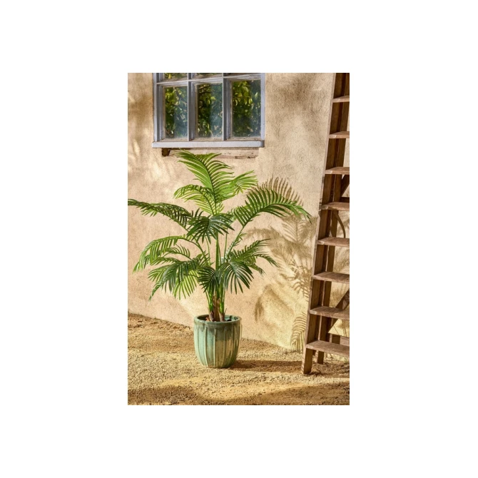 Kunstplant Mica Areca palm in pot groen waterproof