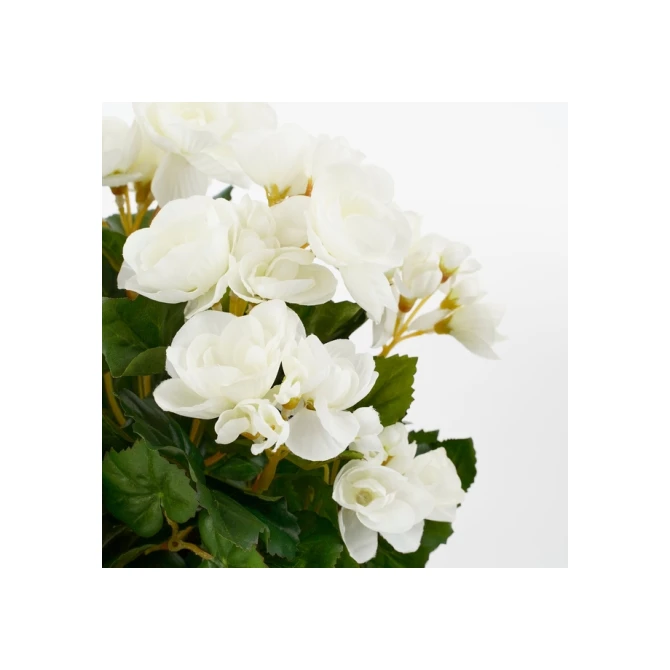 Kunstplant Mica Begonia wit in pot Stan grijs Ø25 30cm