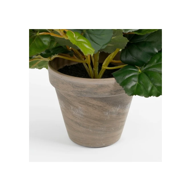 Kunstplant Mica Begonia wit in pot Stan grijs Ø25 30cm