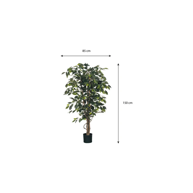 Kunstplant Mica Ficus groen in plastic pot Ø85 150cm