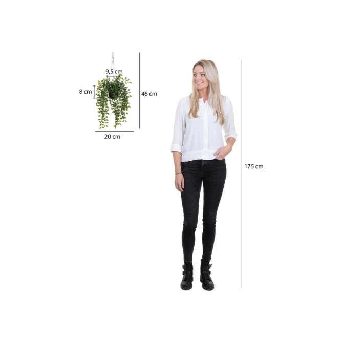 Kunstplant Mica Ficus hangend in pot groen Ø20 46cm