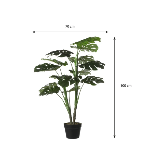 Kunstplant Mica Monstera in plastic pot 100x70cm