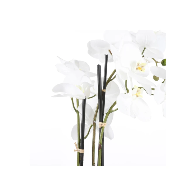 Kunstplant Mica Phalaenopsis orchideeën wit in plastic pot 79x51cm