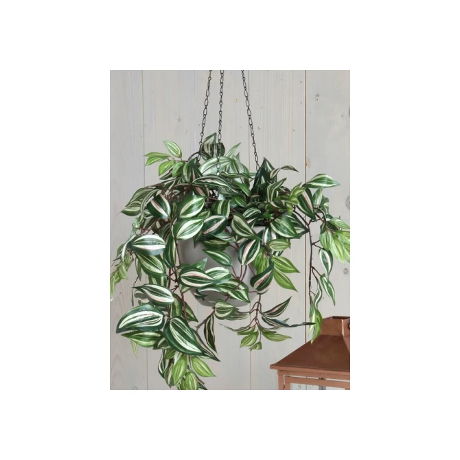 Kunstplant Mica Tradescantia hangend groen Ø25 45cm