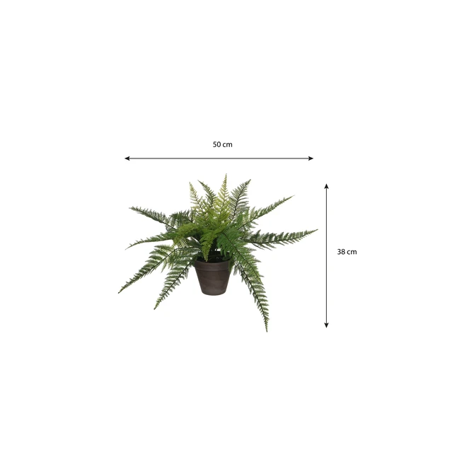 Kunstplant Mica varen groen in pot Stan grijs Ø50 38cm
